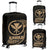 Hawaii Polynesian Luggage Covers - Gold Tribal Wave Black - Polynesian Pride