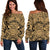 Polynesian Women's Off Shoulder Sweater 02 Gold - Polynesian Pride