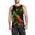 Fiji Polynesian Men Tank Top - Turtle With Blooming Hibiscus Reggae - Polynesian Pride