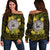 American samoa Women's Off Shoulder Sweater - Ylang Ylang Flowers Women Black - Polynesian Pride