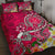 Hawaii Quilt Bed Set - Turtle Plumeria Polynesian Tattoo Pink Color Art - Polynesian Pride