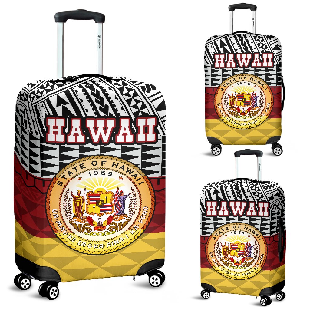 Hawaii Luggage Cover - Kanaka Maoli Version Black - Polynesian Pride