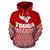 Tonga Polynesian Zip up Hoodie Red Pride Map and Seal - Polynesian Pride