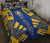 Nauru Quilt Bed Set - Nauru Coat Of Arms & Polynesian Yellow Tattoo Style - Polynesian Pride