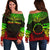 Cook Islands Polynesian Chief Custom Personalised Women's Off Shoulder Sweater - Reggae Version Art - Polynesian Pride