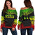 Society Islands Polynesian Chief Women's Off Shoulder Sweater - Reggae Version Art - Polynesian Pride