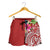 Fiji Polynesian Women's Shorts - Summer Plumeria (Red) - Polynesian Pride