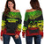 Marquesas Islands Polynesian Chief Women's Off Shoulder Sweater - Reggae Version Art - Polynesian Pride