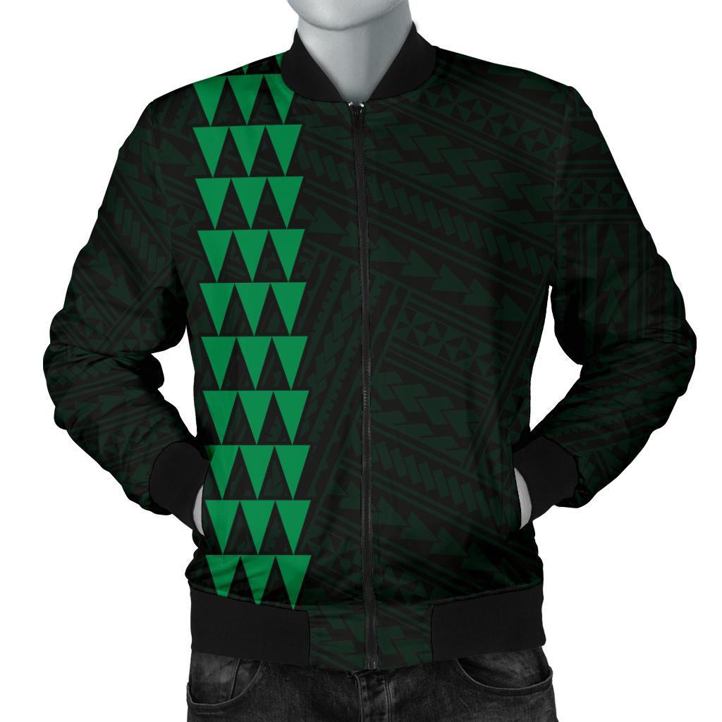 Hawaii Kakau Polynesian Turtle Map Men's Bomber Jacket - Green Green - Polynesian Pride