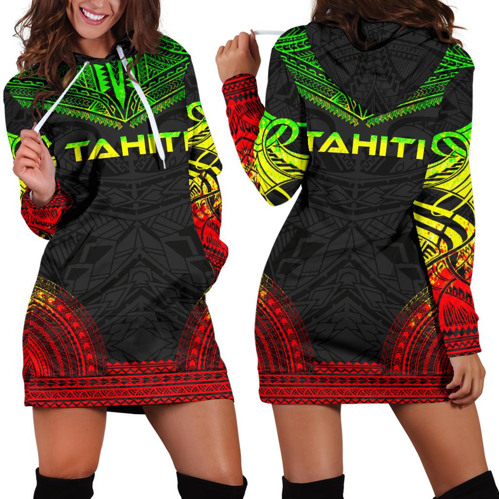 Tahiti Women's Hoodie Dress - Polynesian Reggae Chief Reggae - Polynesian Pride