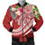 Polynesian American Samoa Men's Bomber Jacket - Summer Plumeria (Red) Red - Polynesian Pride