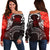 Samoa Custom Personalised Women's Off Shoulder Sweater - Samoa Seal Wave Style (Red) Red - Polynesian Pride