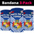 Mate Ma'a Tonga Rugby Bandana 3 - Pack Polynesian Creative Style - Blue One Size Blue - Polynesian Pride