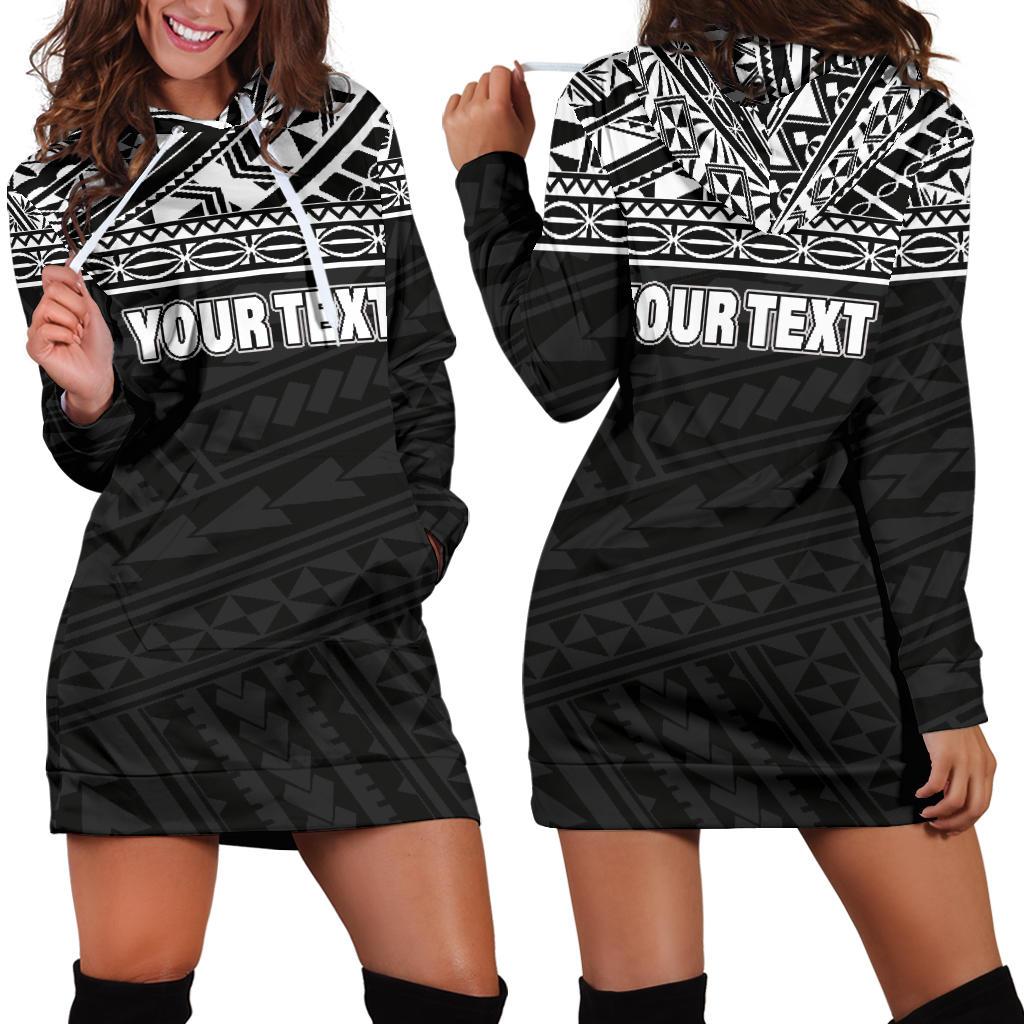 Polynesian Custom Personalised Women's Hoodie Dress - Black Style Black - Polynesian Pride