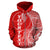 Yap Polynesian Custom Zip up Hoodie Coconut Red White - Polynesian Pride