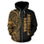 American Samoa Polynesian Zip up Hoodie Yellow Line - Polynesian Pride