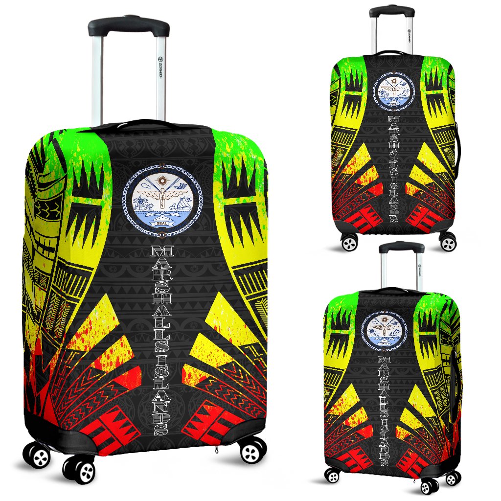 Marshall Islands Luggage Cover - Polynesian Tattoo Reggae Reggae - Polynesian Pride