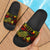 Yap Sandals - Turtle Hibiscus Pattern Reggae Black - Polynesian Pride