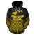 American Samoa Polynesian Zip up Hoodie Gold Pride Map and Seal - Polynesian Pride