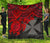 Wallis and Futuna Polynesian Premium Quilt - Wallis and Futuna Coat Of Arms & Red Turtle Hibiscus RED - Polynesian Pride