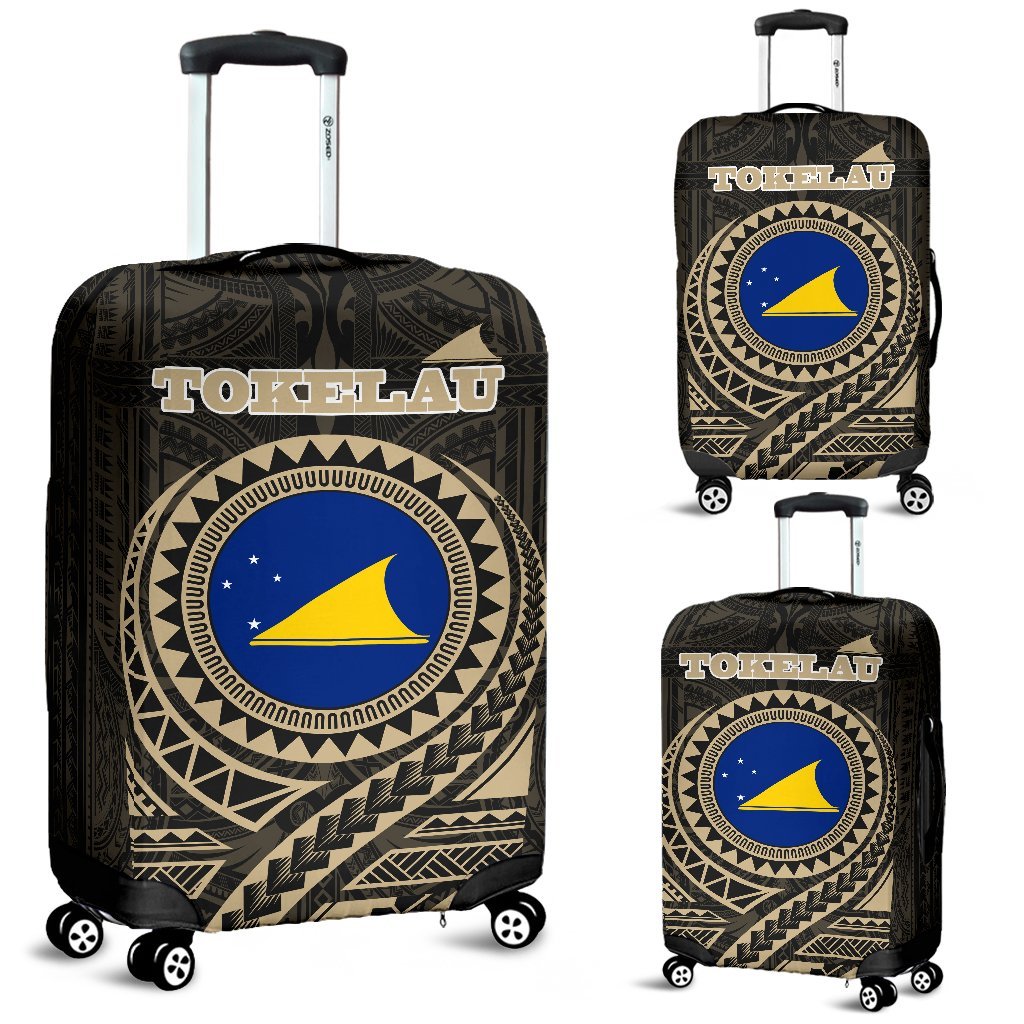 Tokelau Polynesian Luggage Cover 2 A7 Black - Polynesian Pride