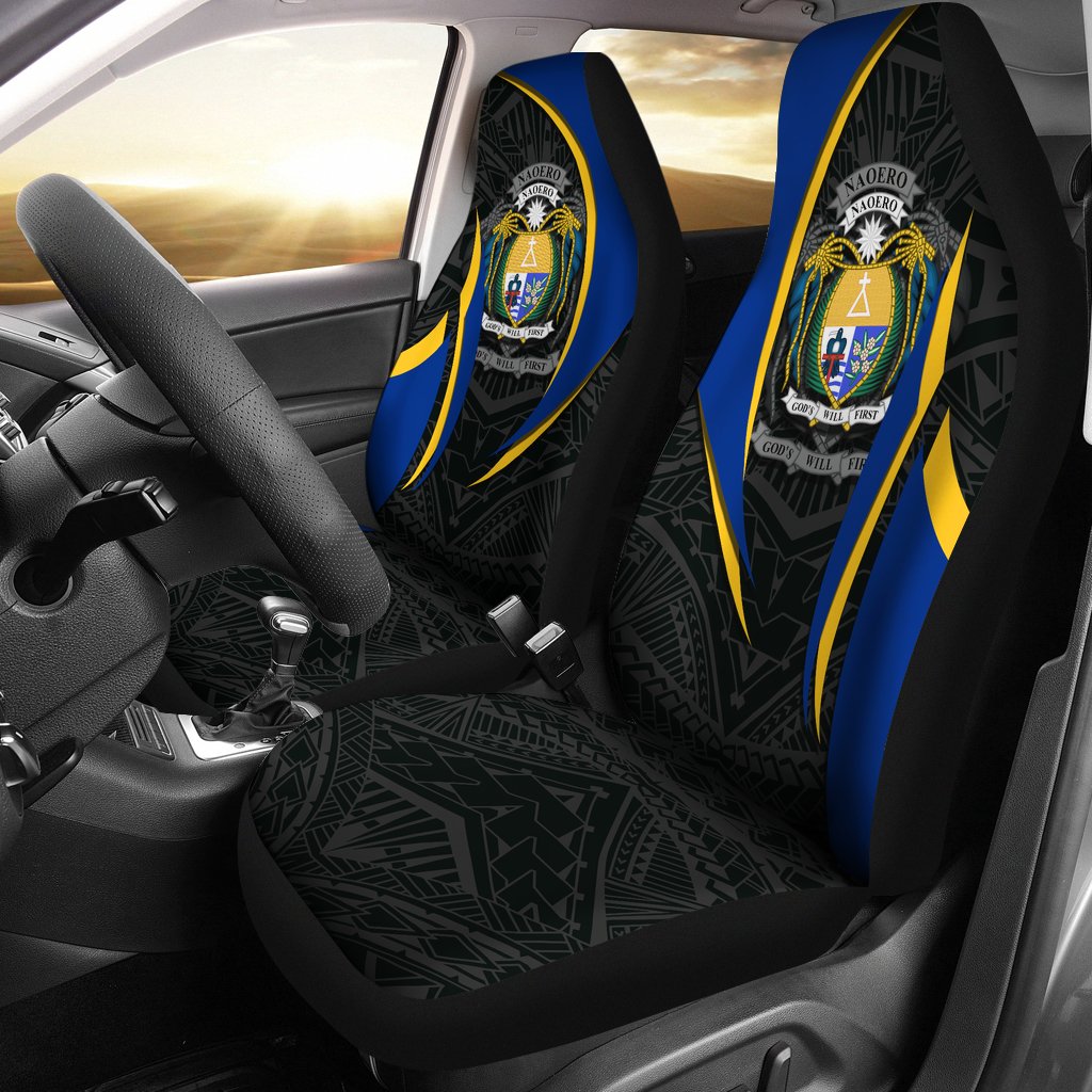 Nauru Polynesian Car Seat Covers - Nauru Spirit (Original) Universal Fit Blue - Polynesian Pride