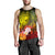 Samoa Men's Tank Top - Humpback Whale with Tropical Flowers (Yellow) - Polynesian Pride