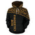 New Caledonia Polynesian All Over Hoodie Gold Curve Version - Polynesian Pride