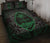 Guam Polynesian Quilt Bed Set - Green Hibiscus Coat Of Arms Green - Polynesian Pride