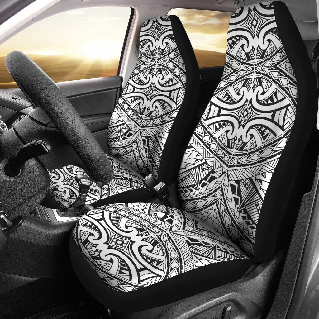 Polynesian Car Seat Cover - Polynesian Tattoo 18 Universal Fit Black - Polynesian Pride