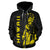 Hawaii Helmet Polynesian Yellow Kanaka Warrior Hoodie (Zip) - Polynesian Pride