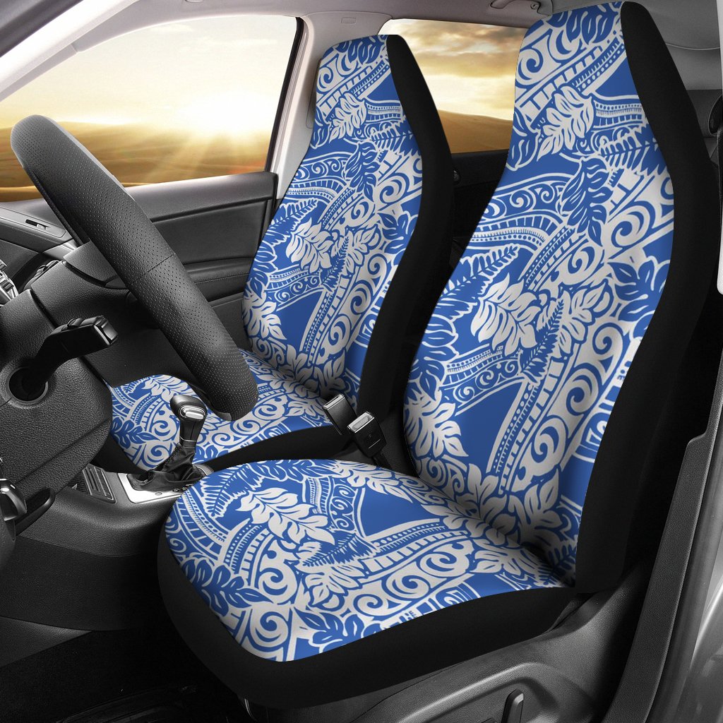 Polynesian Car Seat Cover - Polynesian Tattoo 47 Universal Fit Blue - Polynesian Pride