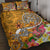 Polynesian Quilt Bed Set - Turtle Plumeria Gold Color Gold - Polynesian Pride