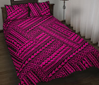 Hawaii Quilt Bed Set Polynesia Nation AH Pink - Polynesian Pride