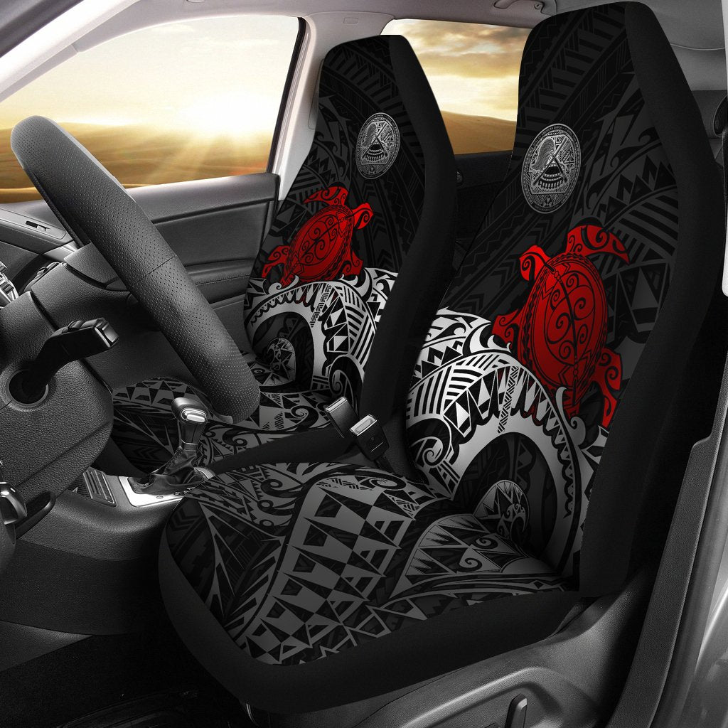American Samoa Car Seat Covers - Polynesian Turtle (Red) Universal Fit RED - Polynesian Pride