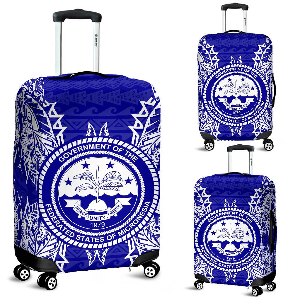 Federated States Of Micronesian Polynesian Luggage Covers Map Blue Blue - Polynesian Pride