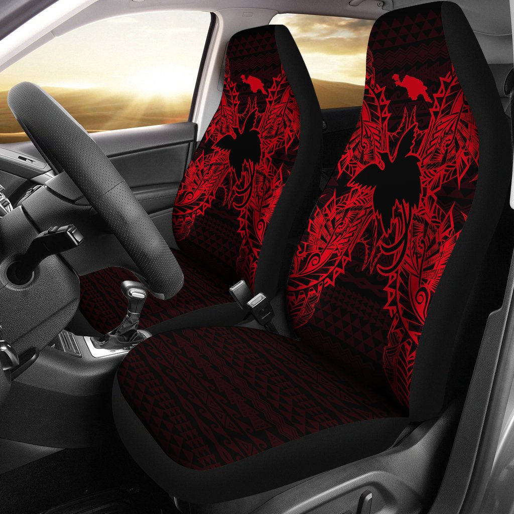 Papua New Guinea Car Seat Cover - Papua New Guinea Flag Map Red Universal Fit Red - Polynesian Pride