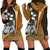 Pohnpei Micronesian Women's Hoodie Dress Gold - Turtle With Hook Gold - Polynesian Pride