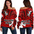 Wallis and Futuna Rugby Women's Off Shoulder Sweater Sporty Vibes Red - Polynesian Pride