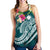 Marshall Islands Polynesian Women's Racerback Tank - Summer Plumeria (Turquoise) - Polynesian Pride