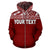 Tahiti Polynesian All Over Custom Zip up Hoodie Red Horizontal - Polynesian Pride