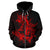 American Samoa Polynesian Custom Zip up Hoodie Eagle Coat of Arms Red - Polynesian Pride