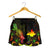 Papua New Guinea Polynesian Women's Shorts - Turtle With Blooming Hibiscus Reggae - Polynesian Pride