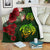 Hawaii Premium Blanket - Turtle Hibiscus Pattern Hawaiian Premium Blanket - Green - Polynesian Pride