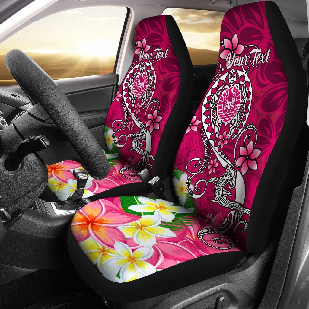 Tahiti Custom Personalised Car Seat Covers - Turtle Plumeria (Pink) Universal Fit Pink - Polynesian Pride