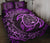 Hawaiian Map Turtle Polynesian Quilt Bedding Set Circle Purple - Polynesian Pride