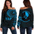 Yap in My Heart Tattoo Style Off Shoulder Sweater Blue A7 Black - Polynesian Pride