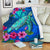 Hawaii Honu Aumakua Sea Hibiscus Premium Blanket - Nin Style White - Polynesian Pride