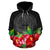 American Samoa Polynesian Zip Hoodie Black Hibiscus - Polynesian Pride