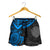 Northern Mariana Islands Polynesian Shorts (Women) - Blue Turtle - Polynesian Pride